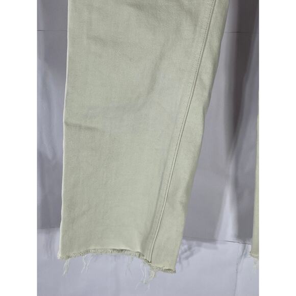 UNIQLO U Women's Cream Cotton Raw-Hem Regular-Fit Straight-Leg Jean SZ 27X32 - Picture 7 of 11